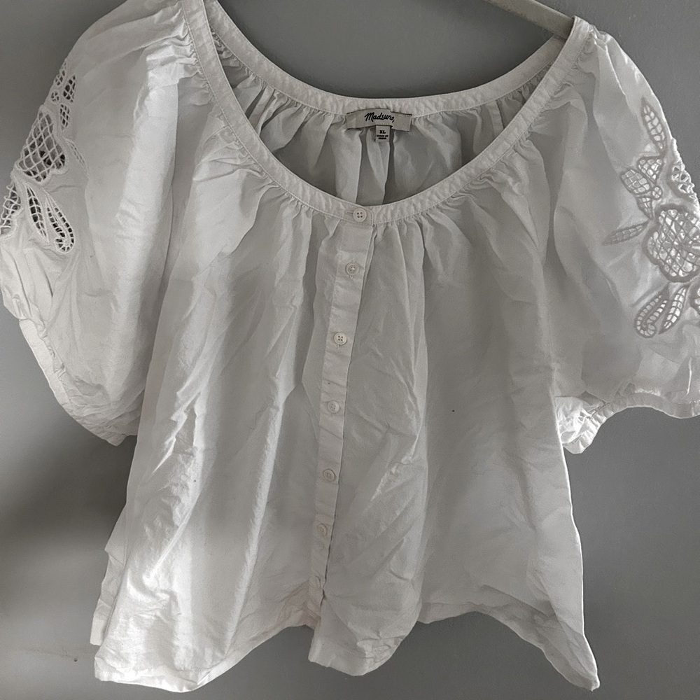 Madewell White embroidered Blouse Relaxed Fit